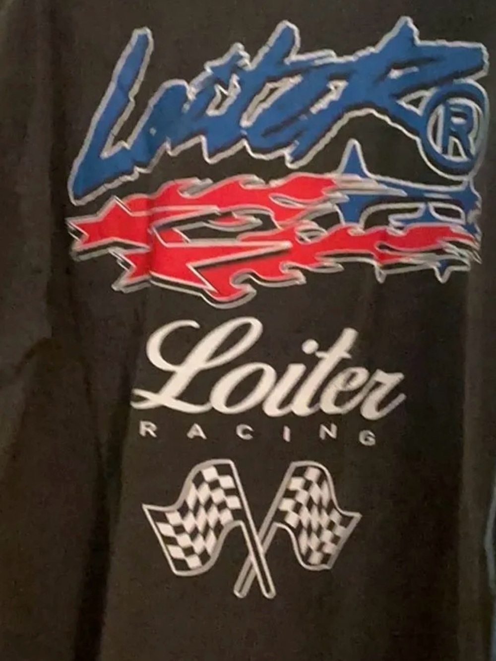 Loiter Rage Racer Vintage Graphic T-Shirt Black Wash 3XL- L50